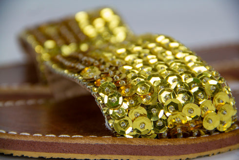 Womens Leather Gold Silver Sequin Sandals 100% Natural Leather Handmade Leather Braided Sandals, Handcrafted Summer Sandals, Bride Sandals