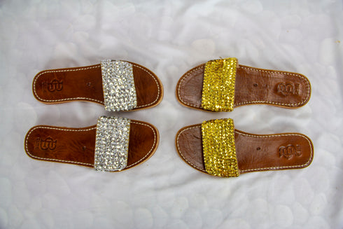 Womens Leather Gold Silver Sequin Sandals 100% Natural Leather Handmade Leather Braided Sandals, Handcrafted Summer Sandals, Bride Sandals