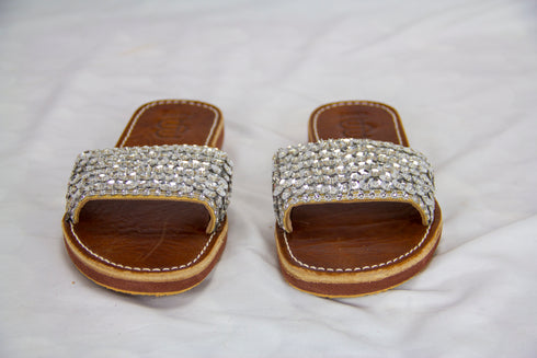 Womens Leather Gold Silver Sequin Sandals 100% Natural Leather Handmade Leather Braided Sandals, Handcrafted Summer Sandals, Bride Sandals