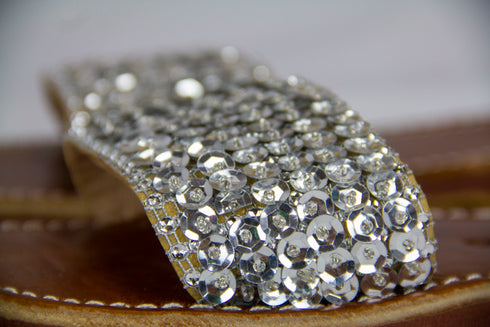 Womens Leather Gold Silver Sequin Sandals 100% Natural Leather Handmade Leather Braided Sandals, Handcrafted Summer Sandals, Bride Sandals