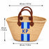 Personalized Straw Basket Bag, Custom Monogram Beach Tote, Handmade Moroccan Woven Market Bag, Embroidered Basket