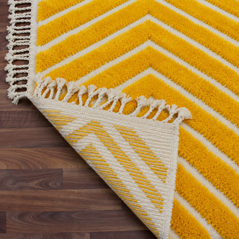 Yellow Moroccan Rug, Chevron Area Rug, Handmade Berber Rug, Mustard decorative Geometric Carpet