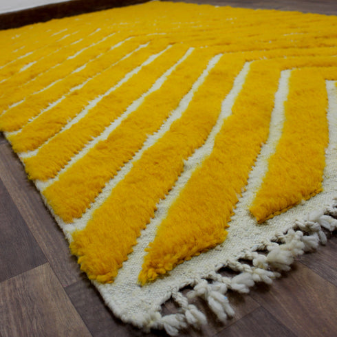 Yellow Moroccan Rug, Chevron Area Rug, Handmade Berber Rug, Mustard decorative Geometric Carpet