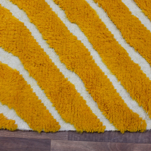 Yellow Moroccan Rug, Chevron Area Rug, Handmade Berber Rug, Mustard decorative Geometric Carpet