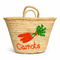 Carrot Market Basket, Moroccan Straw Tote, Handwoven Palm Leaf Bag, Grocery Basket, Farmhouse Market Bag