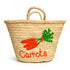 Carrot Market Basket, Moroccan Straw Tote, Handwoven Palm Leaf Bag, Grocery Basket, Farmhouse Market Bag
