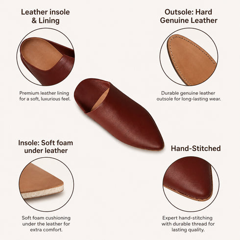 Step into authentic comfort with our Art of handmade leather slippers.
