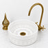 Illuminate your vanity with an Art of handmade ceramic round sink.