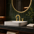 Gooseneck Widespread Bathroom Faucet with Cross Handles – Unlacquered Brass