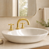 Gooseneck Widespread Bathroom Faucet with Cross Handles – Unlacquered Brass