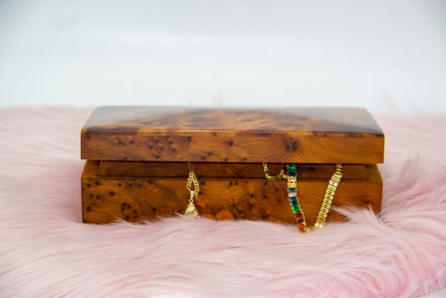 Large Wood Box Hand Carved Wooden Multipurpose Keepsake Jewelry Decorative Art Box Storage Organizer, Jewelry Box, Coffee Table Decor, Farmhouse Decor Delight 8X5X2.5 Inch