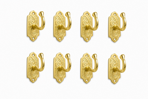 Handmade engraved brass wall hook for elegant home decor
