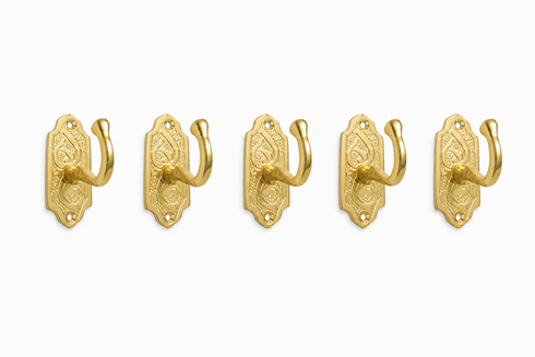 Handmade engraved brass wall hook for elegant home decor