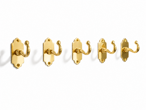Handmade decorative brass double wall hook for home decor