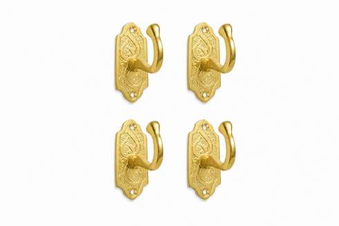 Handmade engraved brass wall hook for elegant home decor