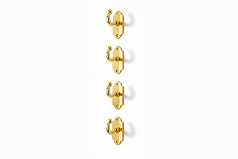 Handmade decorative brass double wall hook for home decor