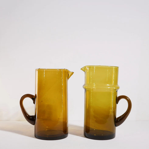 Complete your table service with an Art of handmade Moroccan Beldi glass pitcher.
