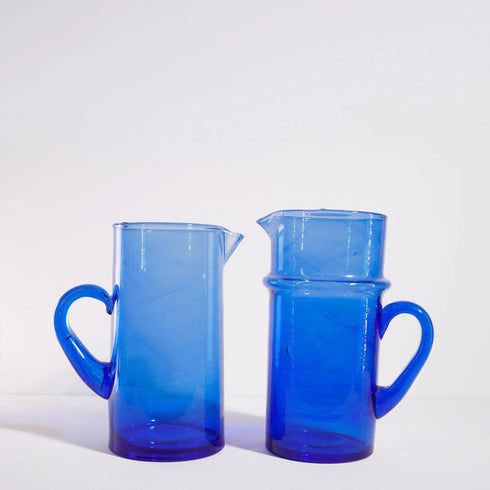 Complete your table service with an Art of handmade Moroccan Beldi glass pitcher.