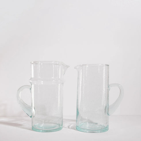 Complete your table service with an Art of handmade Moroccan Beldi glass pitcher.