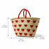 Handwoven Moroccan Straw Basket with Embroidered Hearts – Eco Friendly Straw Tote