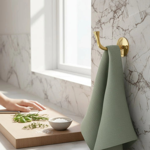 Handmade solid brass wall hook for bathroom and home decor