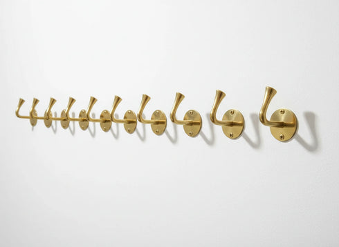 Handmade solid brass wall hook for bathroom and home decor