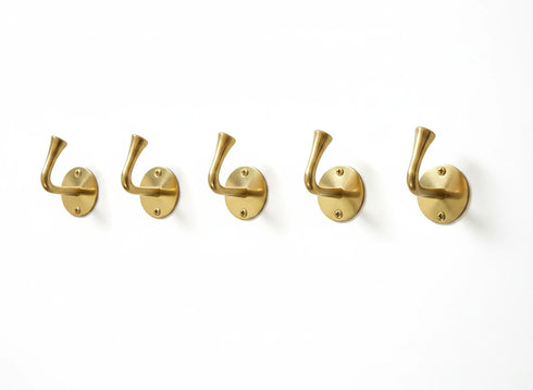 Handmade solid brass wall hook for bathroom and home decor