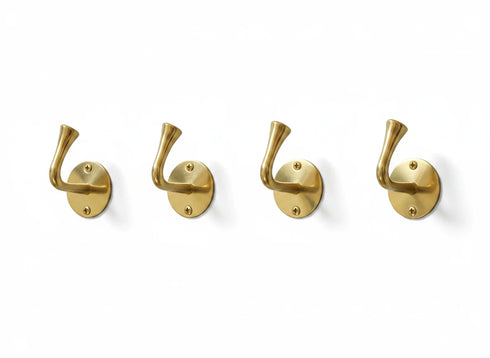 Handmade solid brass wall hook for bathroom and home decor