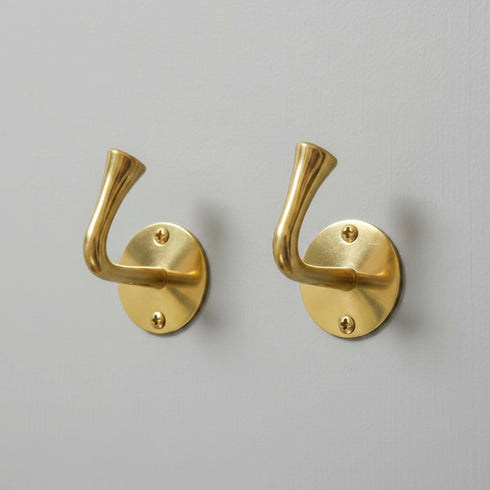 Handmade solid brass wall hook for bathroom and home decor