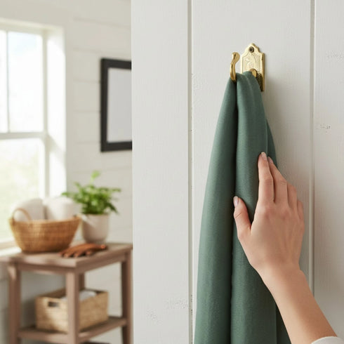 Handmade decorative brass double wall hook for home decor