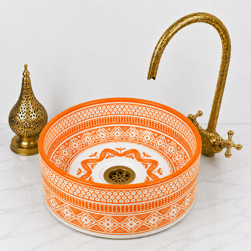 Illuminate your vanity with an Art of handmade ceramic round sink.