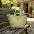 Handwoven large Moroccan straw basket with leather handles