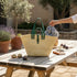 Handwoven large Moroccan straw basket with leather handles