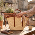 Handmade Moroccan Palm Straw Tote Bag with Genuine Leather Handles