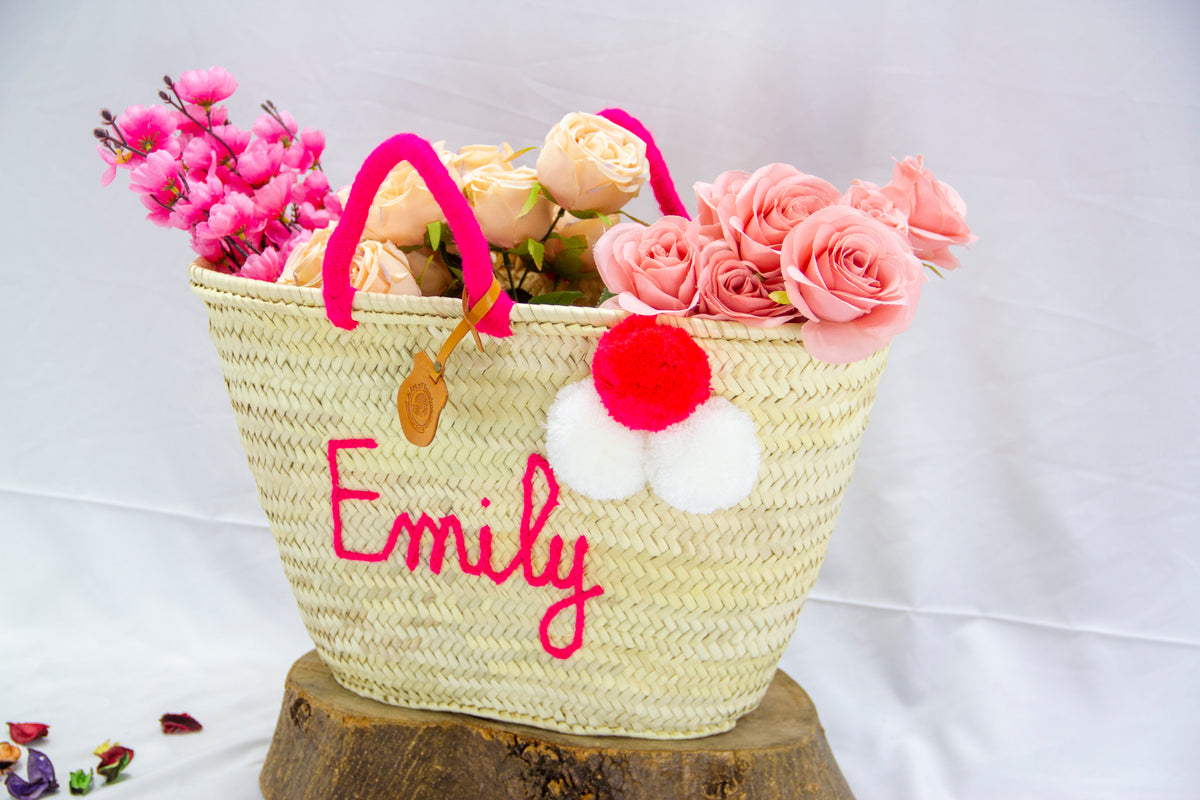 Customized Beach Basket purse for bride Custom beach bag gift