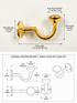 Handmade brass S hook with large cap for bathroom