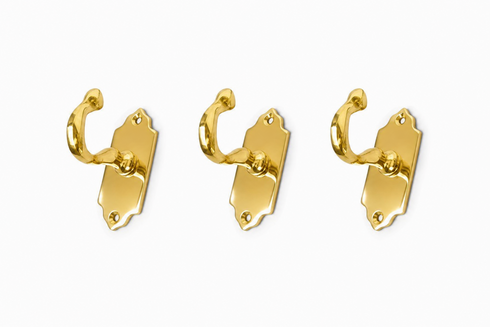 Handmade decorative brass double wall hook for home decor