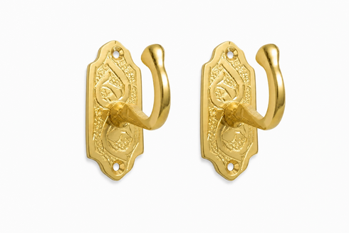 Handmade engraved brass wall hook for elegant home decor