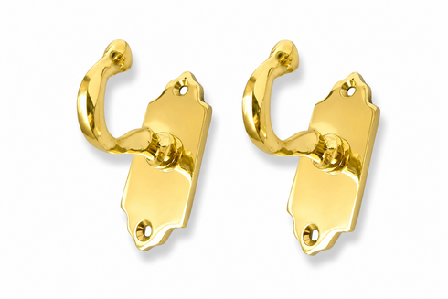 Handmade decorative brass double wall hook for home decor