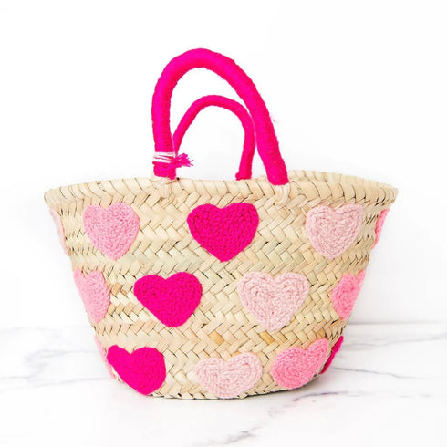 Pink Ombre Hearts Tota, Gift for Girl & Boy, Custom Beach bag for kids friends