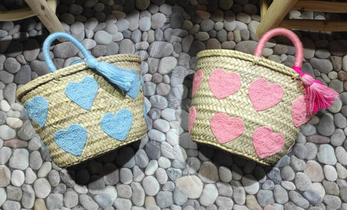 Pink Ombre Hearts Tota, Gift for Girl & Boy, Custom Beach bag for kids friends