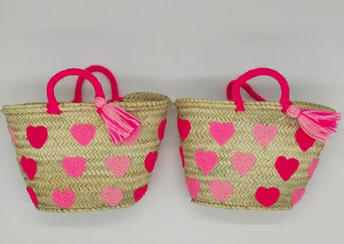 Pink Ombre Hearts Tota, Gift for Girl & Boy, Custom Beach bag for kids friends