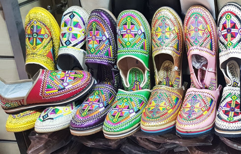 Womens Moroccan Leather Babouche Slippers, Handmade Slippers, Sheepskin Slippers, Womens Leather Slippers, Babouche, Mules, Moroccan Belgha