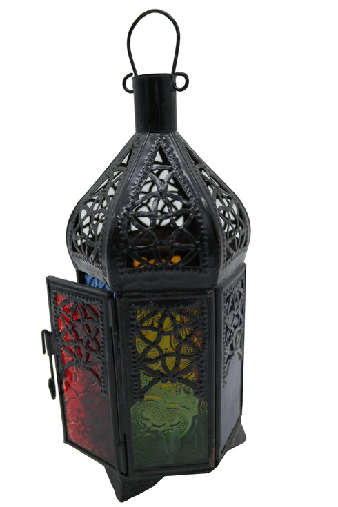 Vintage Candle Lantern, Moroccan Style Decorative Hanging Lantern, Metal Tabletop Lantern, Halloween Candle Holders for Outdoor Patio