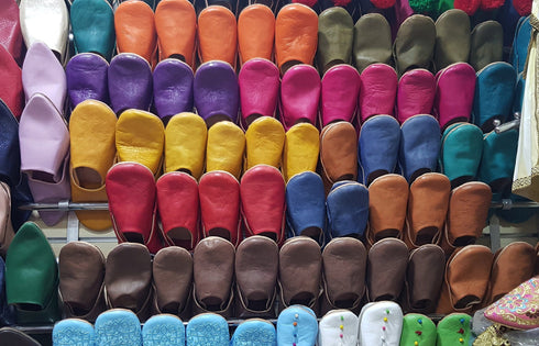 Womens Moroccan Leather Babouche Slippers, Handmade Slippers, Sheepskin Slippers, Womens Leather Slippers, Babouche, Mules, Moroccan Belgha