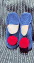 Womens Moroccan Suede Babouche Slippers, Handmade Slippers, Womens Suede Slippers, Babouche, Moroccan craft poms