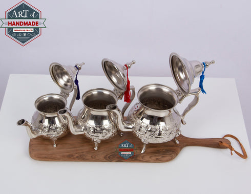 Moroccan Elegant handcrafted Alpaca Silver Qudsi Teapot from Fez /Moroccan Teapot /Authentic Silver teapot/Handmade Teapot from Morocco