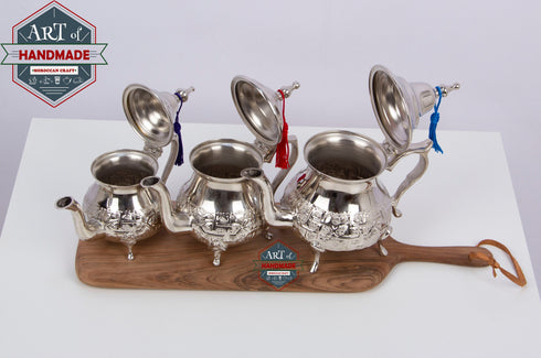 Moroccan Elegant handcrafted Alpaca Silver Qudsi Teapot from Fez /Moroccan Teapot /Authentic Silver teapot/Handmade Teapot from Morocco