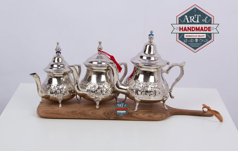 Moroccan Elegant handcrafted Alpaca Silver Qudsi Teapot from Fez /Moroccan Teapot /Authentic Silver teapot/Handmade Teapot from Morocco