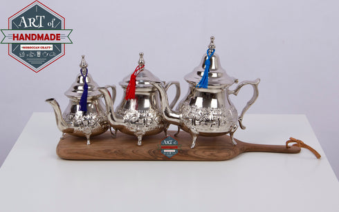 Moroccan Elegant handcrafted Alpaca Silver Qudsi Teapot from Fez /Moroccan Teapot /Authentic Silver teapot/Handmade Teapot from Morocco